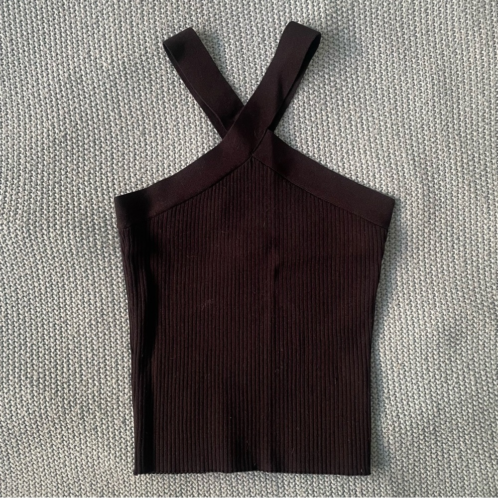 Anthropologie Ribbed Cross Back Tank Top